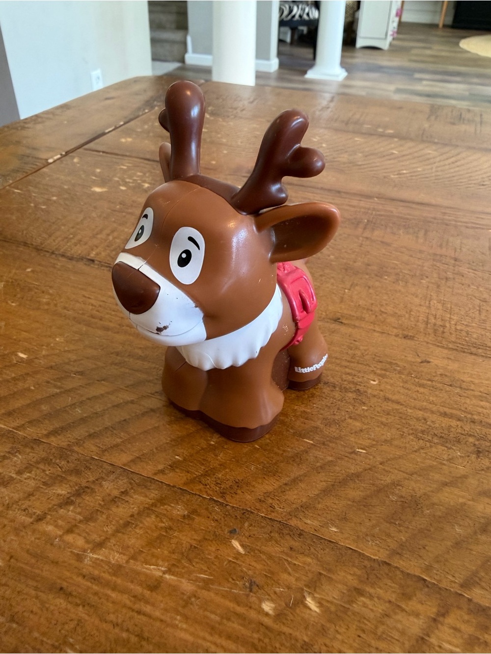 Fisher-Price Little People Santa's Reindeer Christmas Red Harness as is